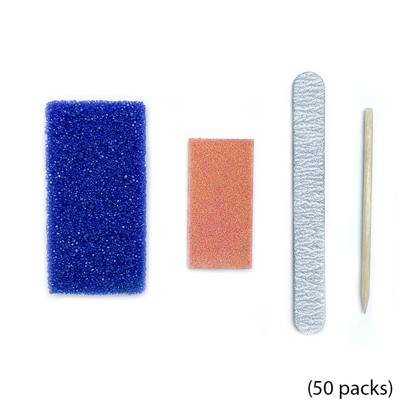 Red Nail Design - Pedicure Kit 4pc (Pumice, Buffer, File, and Pusher) - 50 kits - Manicure & Pedicure Tools - Nail Polish at Beyond Polish