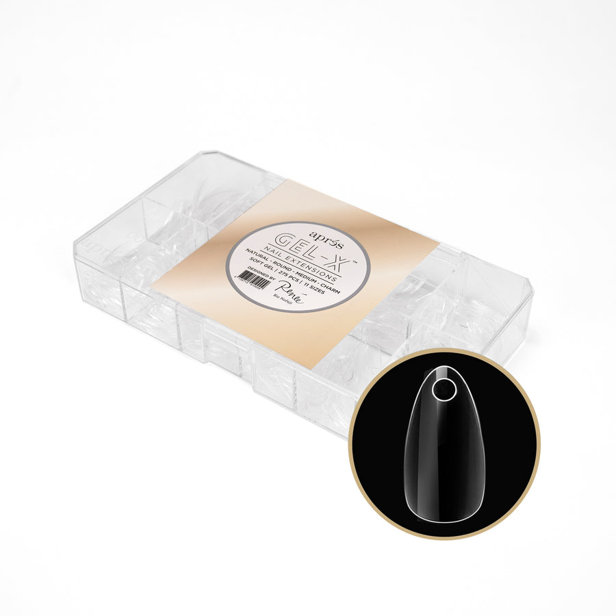apres - Rie Nofuji x Gel-X Natural Round Medium - Charm Box of Tips (275 pcs) - Nail Extensions - Nail Polish at Beyond Polish