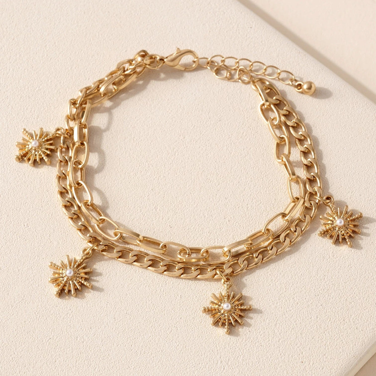 Sun Bursts Charms Chain Bracelet - Bracelets - Nail Polish at Beyond Polish
