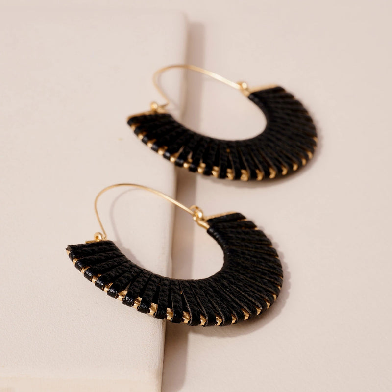 Semi Circle PU Leather Hoop Earrings - Earrings - Nail Polish at Beyond Polish