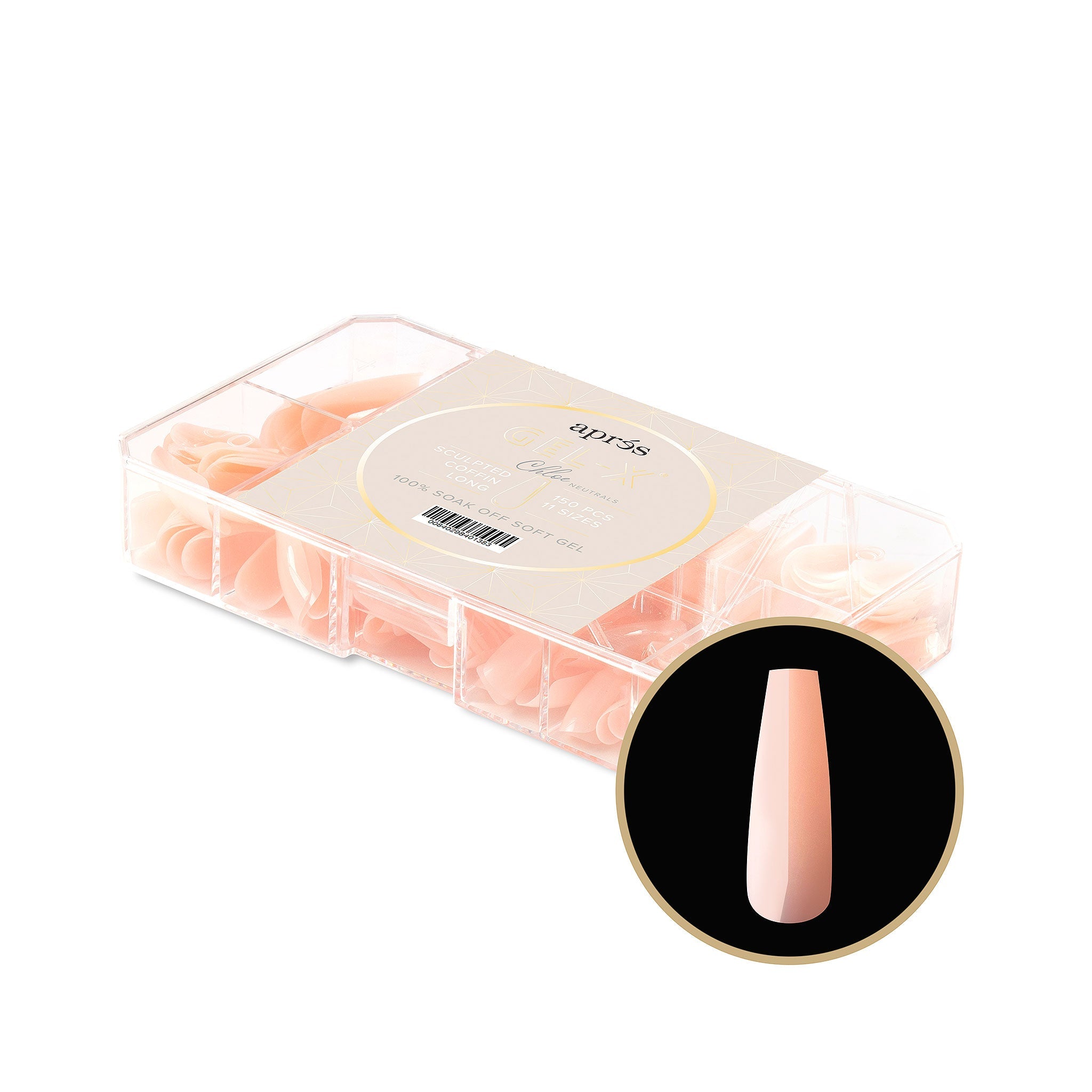 apres - Neutrals Gel-X Tips 2.0 - Chloe Sculpted Coffin Long (150 pcs) - Nail Extensions - Nail Polish at Beyond Polish