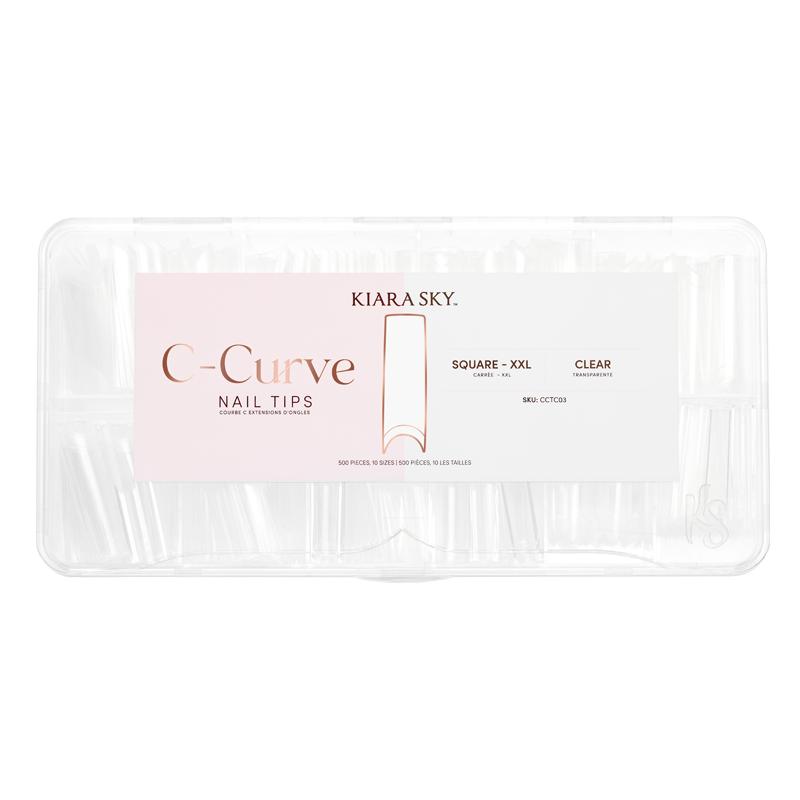 Kiara Sky - C Curve Nail Tips XXL - Square (Clear) - Nail Extensions - Nail Polish at Beyond Polish