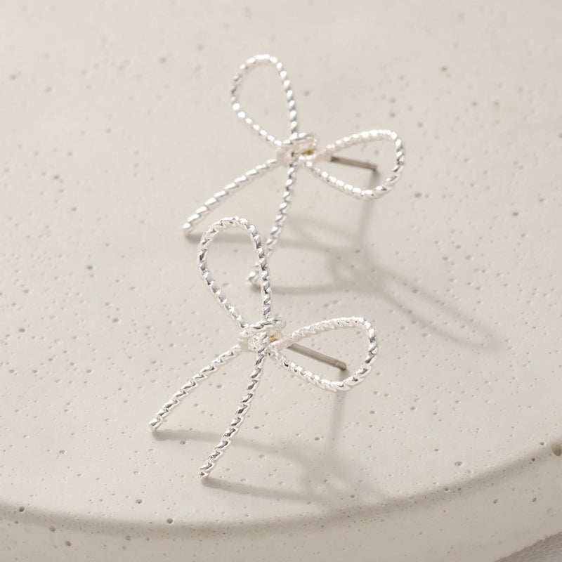 Ribbon Bow Stud Earrings - Earrings - Nail Polish at Beyond Polish