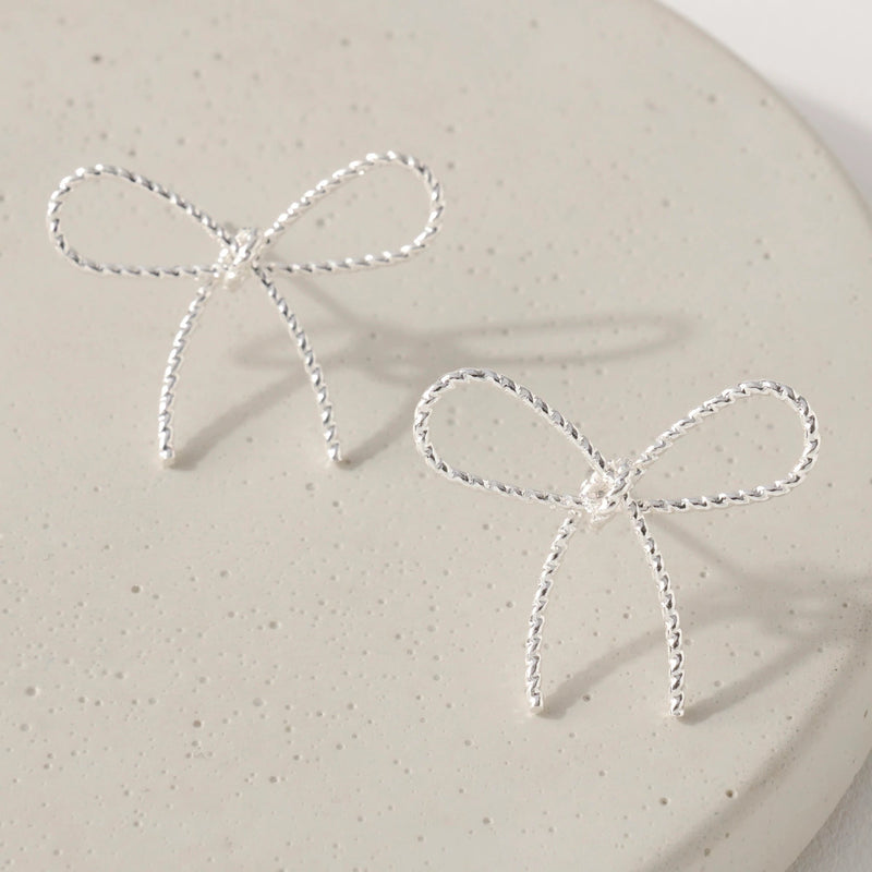 Ribbon Bow Stud Earrings - Earrings - Nail Polish at Beyond Polish