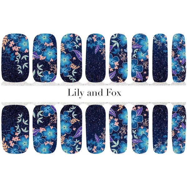 Lily And Fox - Nail Wrap - Midnight Hibiscus - Nail Wrap - Nail Polish at Beyond Polish