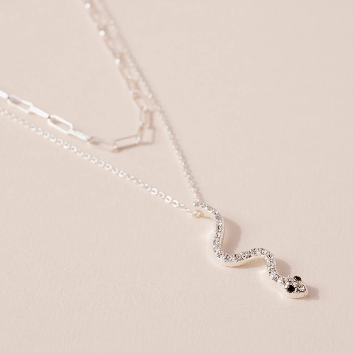 Layered Snake Pendant Chain Necklace - Necklaces - Nail Polish at Beyond Polish