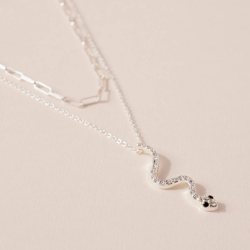 Layered Snake Pendant Chain Necklace - Necklaces - Nail Polish at Beyond Polish