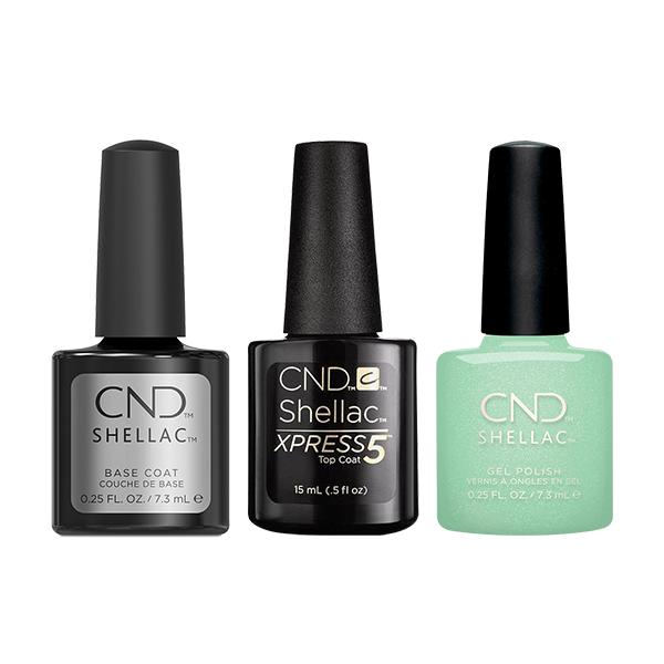 CND - Shellac Xpress5 Combo - Base, Top & Mint & Meditation (0.25 oz) - Gel Polish - Nail Polish at Beyond Polish