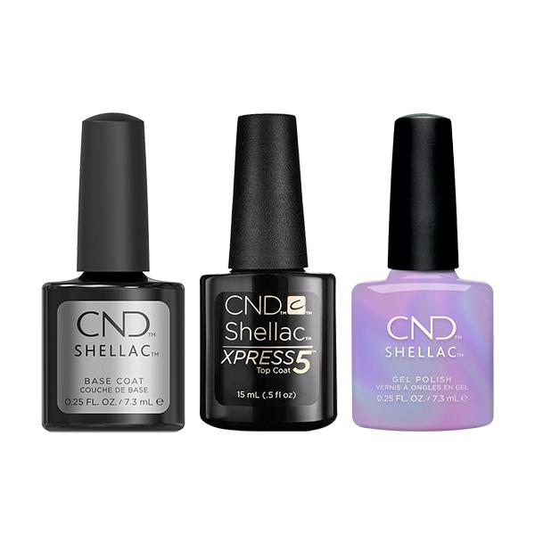 CND - Shellac Xpress5 Combo - Base, Top & Live Love Lavender (0.25 oz) - Gel Polish - Nail Polish at Beyond Polish