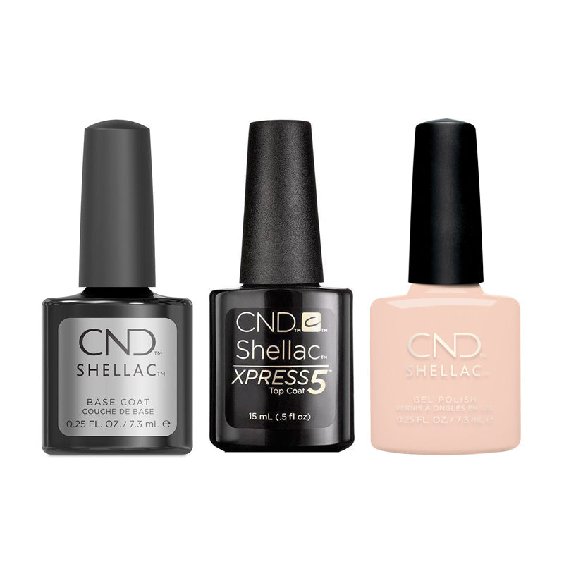 CND - Shellac Xpress5 Combo - Base, Top & Cuddle Up (0.25 oz) - Gel Polish - Nail Polish at Beyond Polish