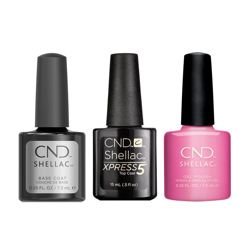 CND - Shellac Xpress5 Combo - Base, Top & Happy Go Lucky (0.25 oz) - Gel Polish - Nail Polish at Beyond Polish