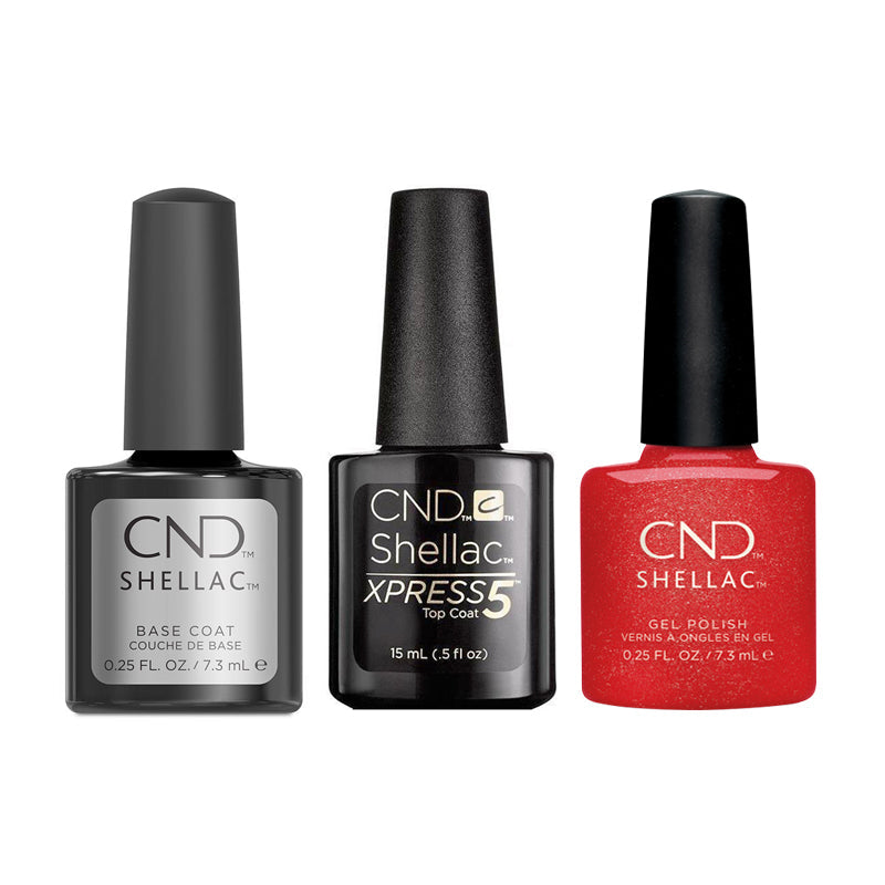 CND - Shellac Xpress5 Combo - Base, Top & Love Fizz (0.25 oz) - Gel Polish - Nail Polish at Beyond Polish