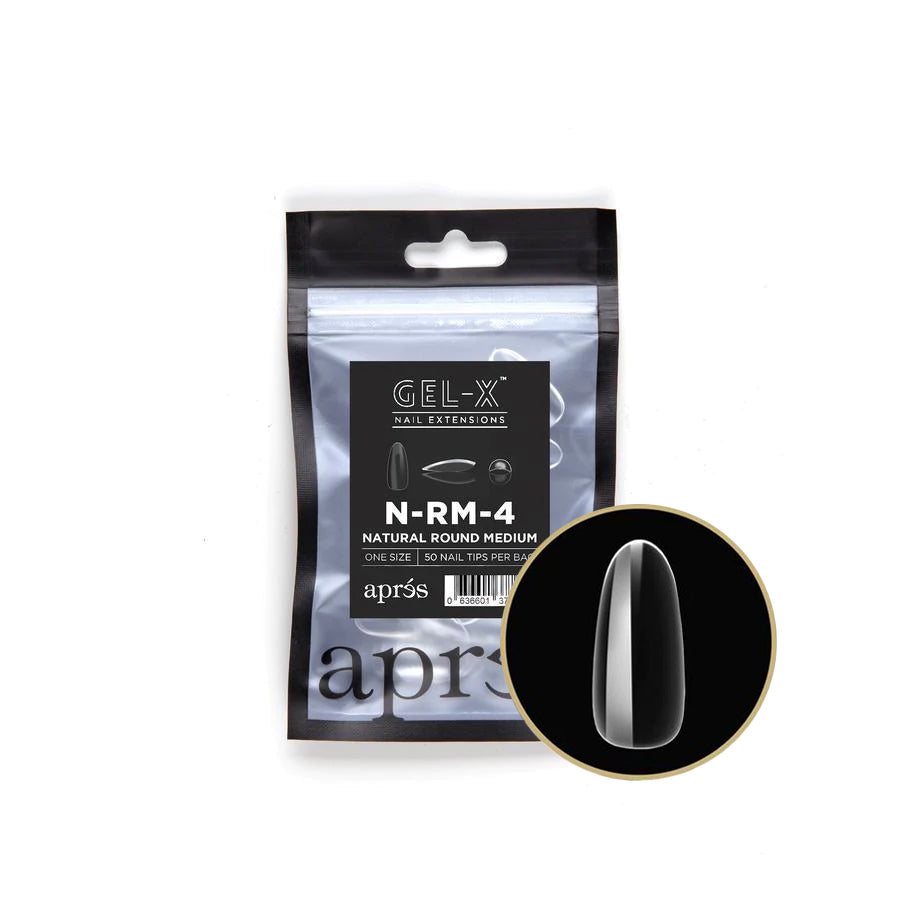 apres - Gel-X Refill Bags - Natural Round Medium Size 4 (50 pcs) - Nail Extensions - Nail Polish at Beyond Polish
