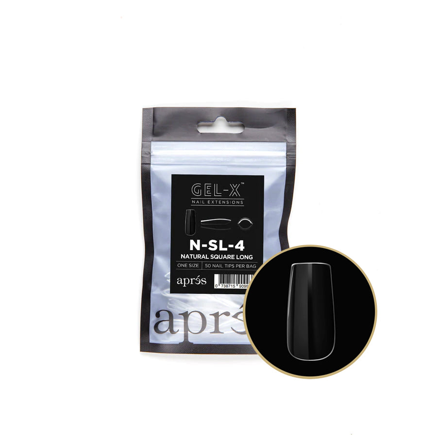 apres - Gel-X Refill Bags - Natural Square Long Size 4 (50 pcs) - Nail Extensions - Nail Polish at Beyond Polish