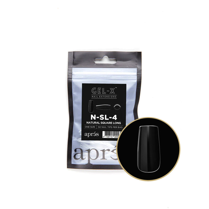 apres - Gel-X Refill Bags - Natural Square Long Size 4 (50 pcs) - Nail Extensions - Nail Polish at Beyond Polish