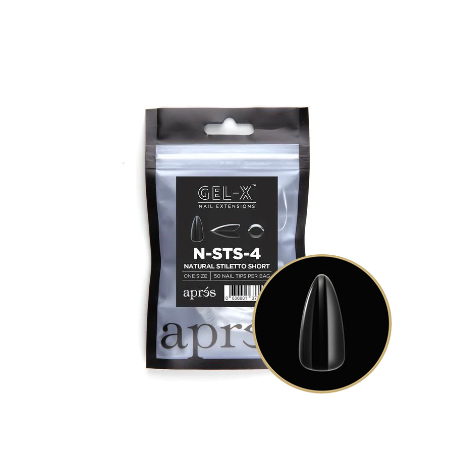 apres - Gel-X Refill Bags - Natural Stiletto Short Size 4 (50 pcs) - Nail Extensions - Nail Polish at Beyond Polish
