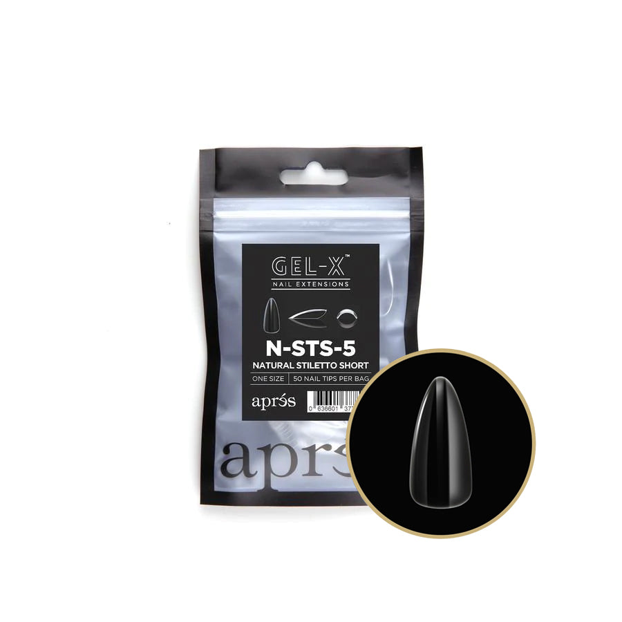 apres - Gel-X Refill Bags - Natural Stiletto Short Size 5 (50 pcs) - Nail Extensions - Nail Polish at Beyond Polish