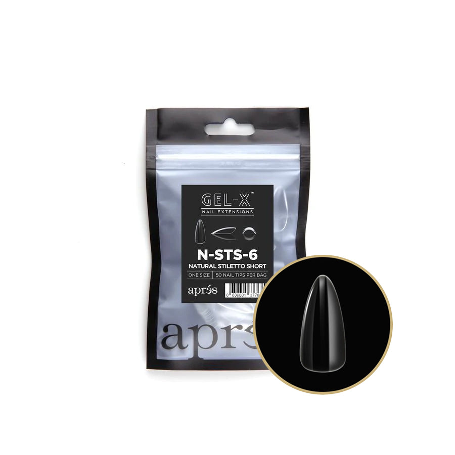 apres - Gel-X Refill Bags - Natural Stiletto Short Size 6 (50 pcs) - Nail Extensions - Nail Polish at Beyond Polish