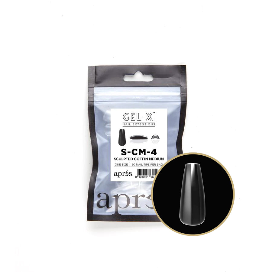 apres - Gel-X Refill Bags - Sculpted Coffin Medium Size 4 (50 pcs) - Nail Extensions - Nail Polish at Beyond Polish