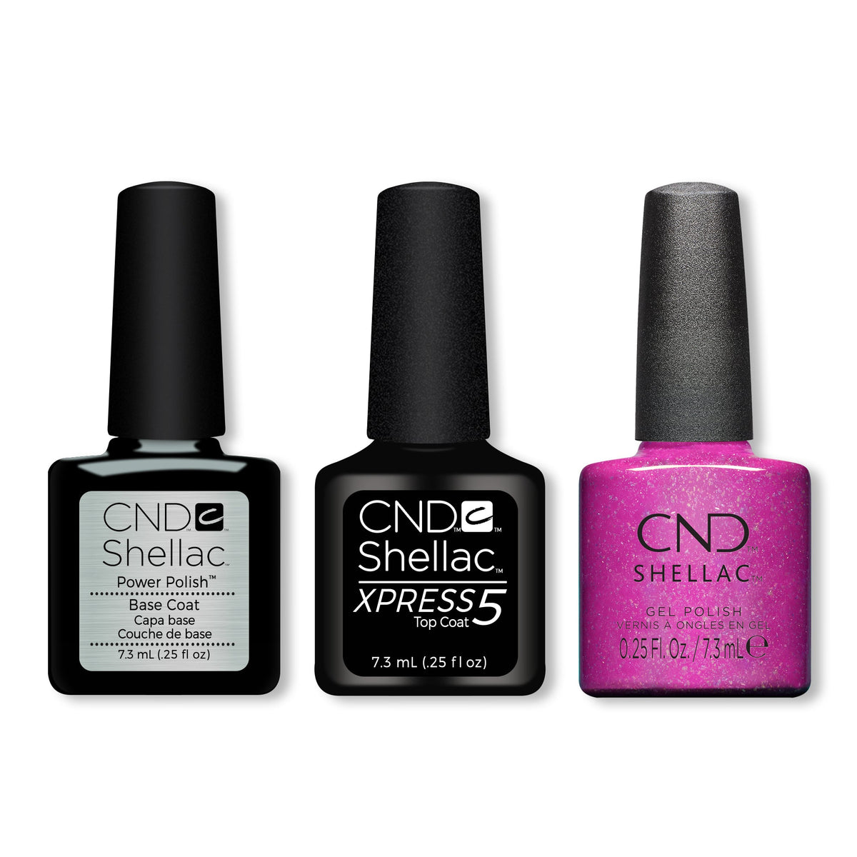 CND - Shellac Xpress5 Combo - Base, Top & All The Rage (0.25 oz) - Gel Polish - Nail Polish at Beyond Polish