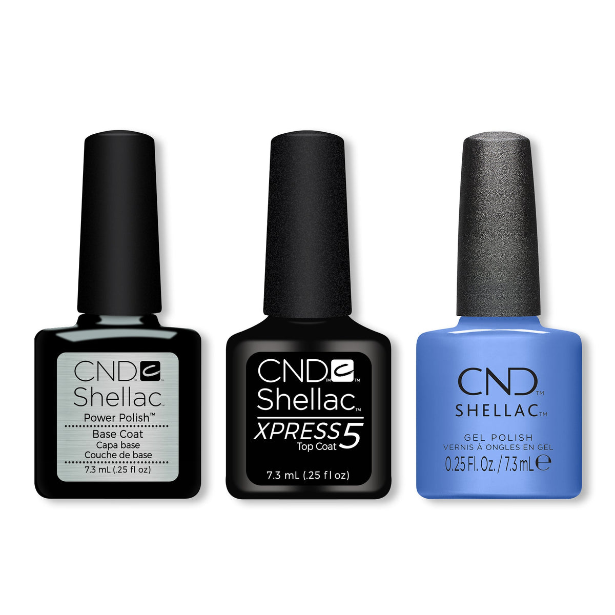CND - Shellac Xpress5 Combo - Base, Top & Motley Blue (0.25 oz) - Gel Polish - Nail Polish at Beyond Polish