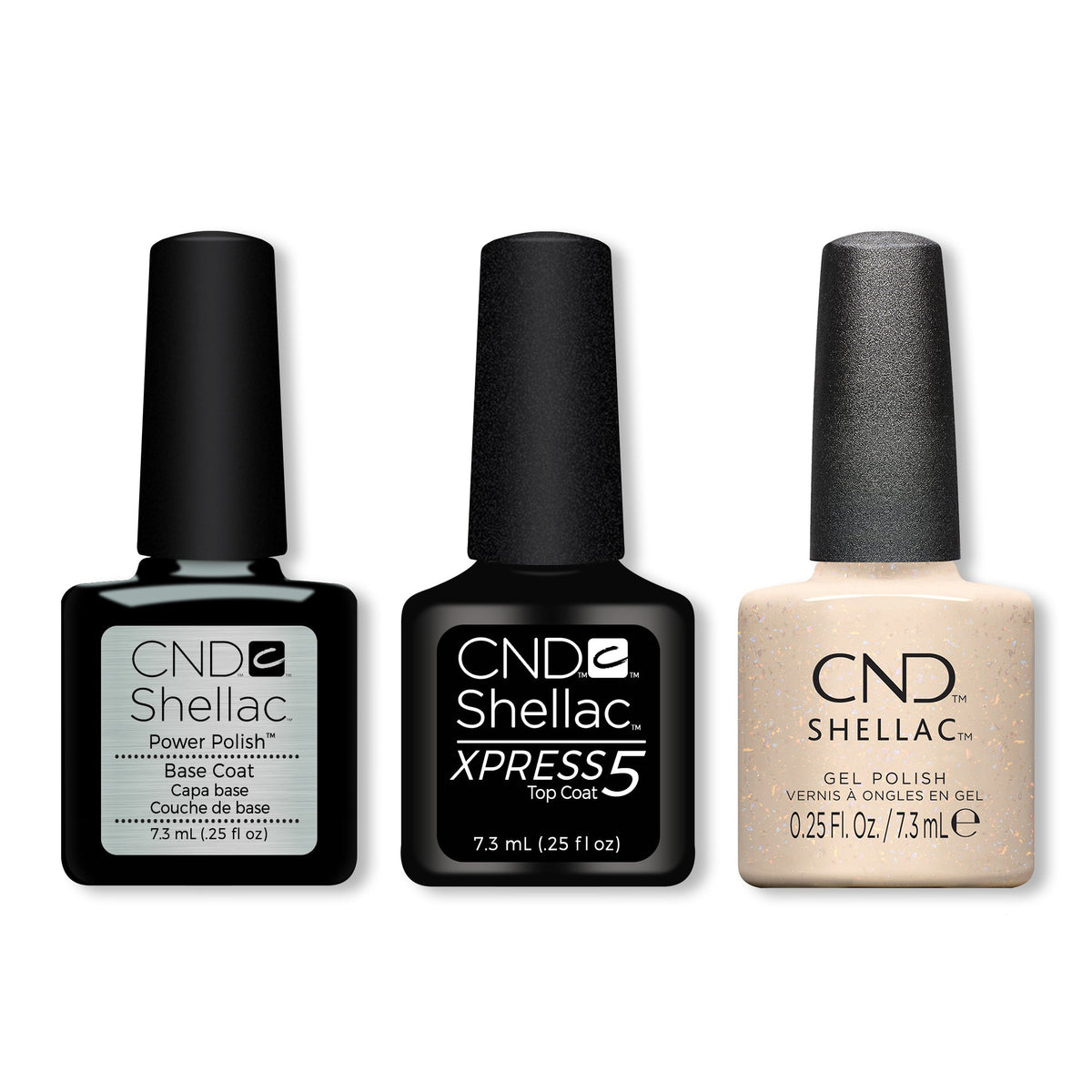 CND - Shellac Xpress5 Combo - Base, Top & Off The Wall (0.25 oz) - Gel Polish - Nail Polish at Beyond Polish