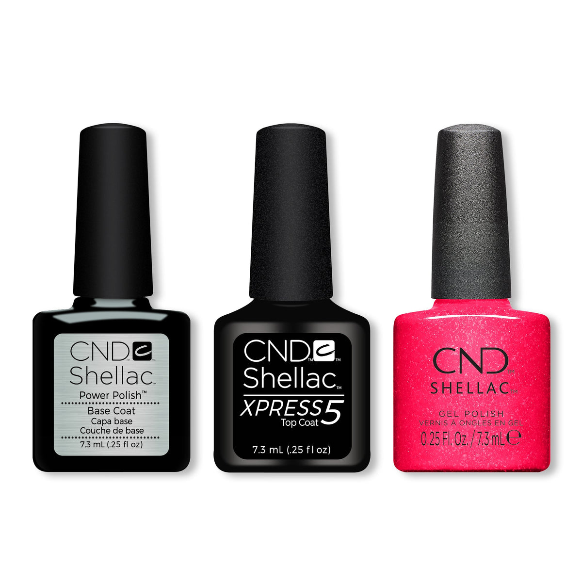 CND - Shellac Xpress5 Combo - Base, Top & Outrage-Yes (0.25 oz) - Gel Polish - Nail Polish at Beyond Polish