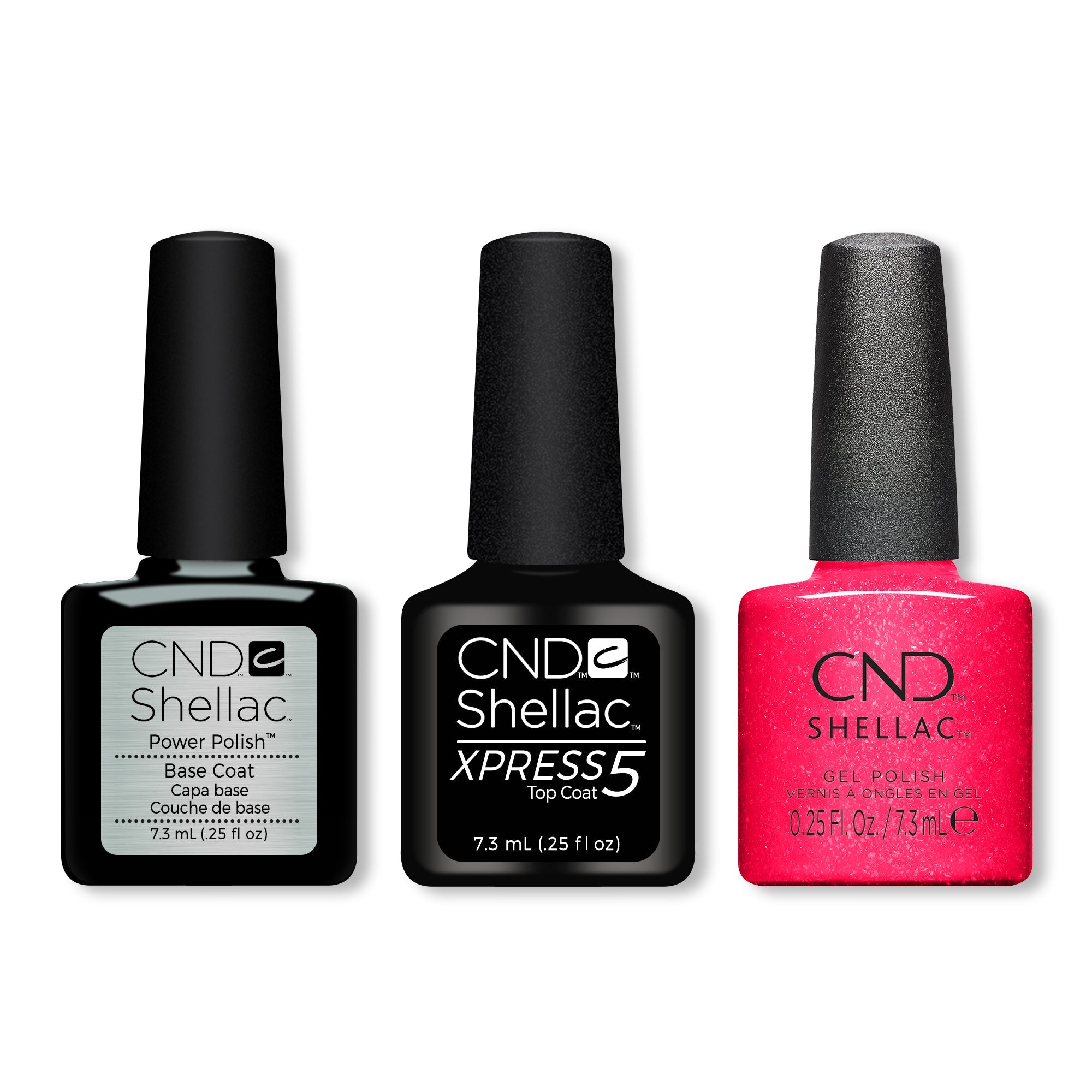 CND - Shellac Xpress5 Combo - Base, Top & Outrage-Yes (0.25 oz) - Gel Polish - Nail Polish at Beyond Polish