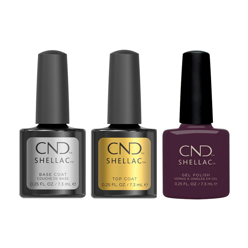CND - Shellac Combo - Base, Top & Mulberry Tart - Gel Polish - Nail Polish at Beyond Polish