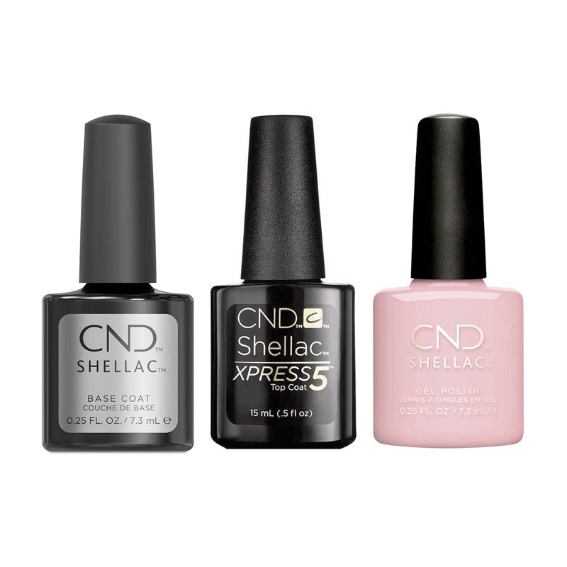 CND - Shellac Xpress5 Combo - Base, Top & Backyard Nuptials (0.25 oz) - Gel Polish - Nail Polish at Beyond Polish