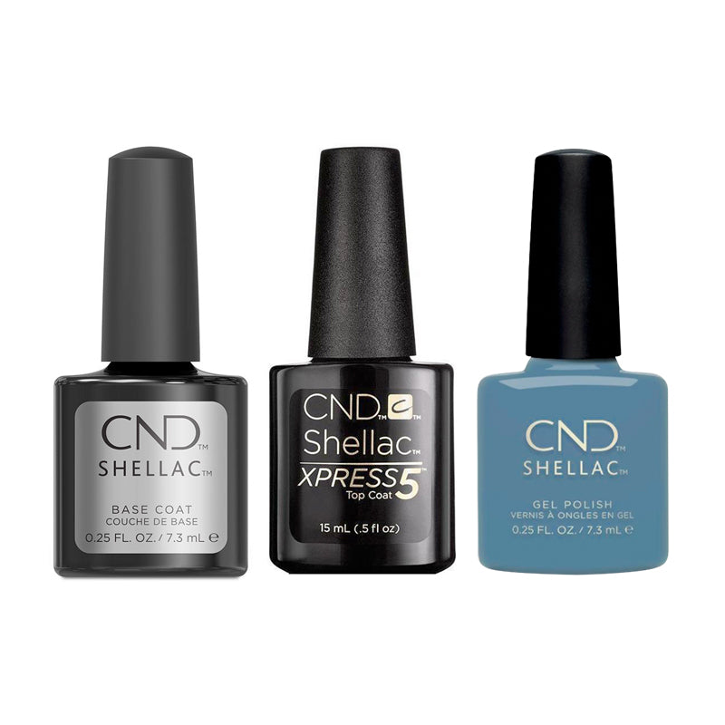 CND - Shellac Xpress5 Combo - Base, Top & Frosted Seaglass (0.25 oz) - Gel Polish - Nail Polish at Beyond Polish