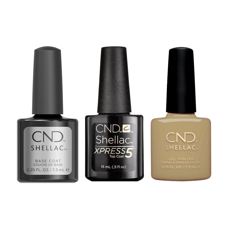 CND - Shellac Xpress5 Combo - Base, Top & Gilded Sage (0.25 oz) - Gel Polish - Nail Polish at Beyond Polish