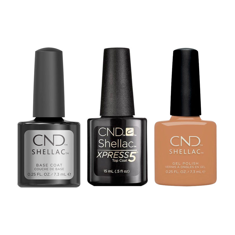 CND - Shellac Xpress5 Combo - Base, Top & Running Latte (0.25 oz) - Gel Polish - Nail Polish at Beyond Polish