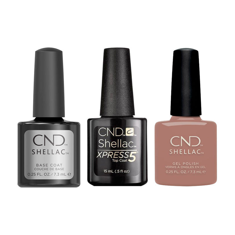 CND - Shellac Xpress5 Combo - Base, Top & We Want Mauve (0.25 oz) - Gel Polish - Nail Polish at Beyond Polish