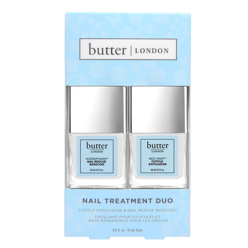 butter LONDON - Horse Power Nail Rescue Base Coat + Melt Away Cuticle Exfoliator Mini Treatment Duo - Nail Lacquer - Nail Polish at Beyond Polish