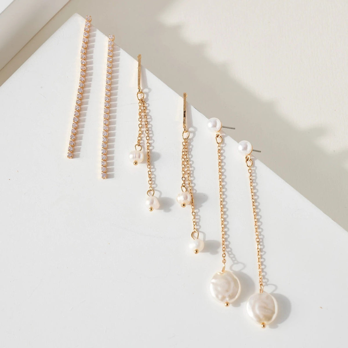 Pearl Dangling Earrings Set - Earrings - Nail Polish at Beyond Polish