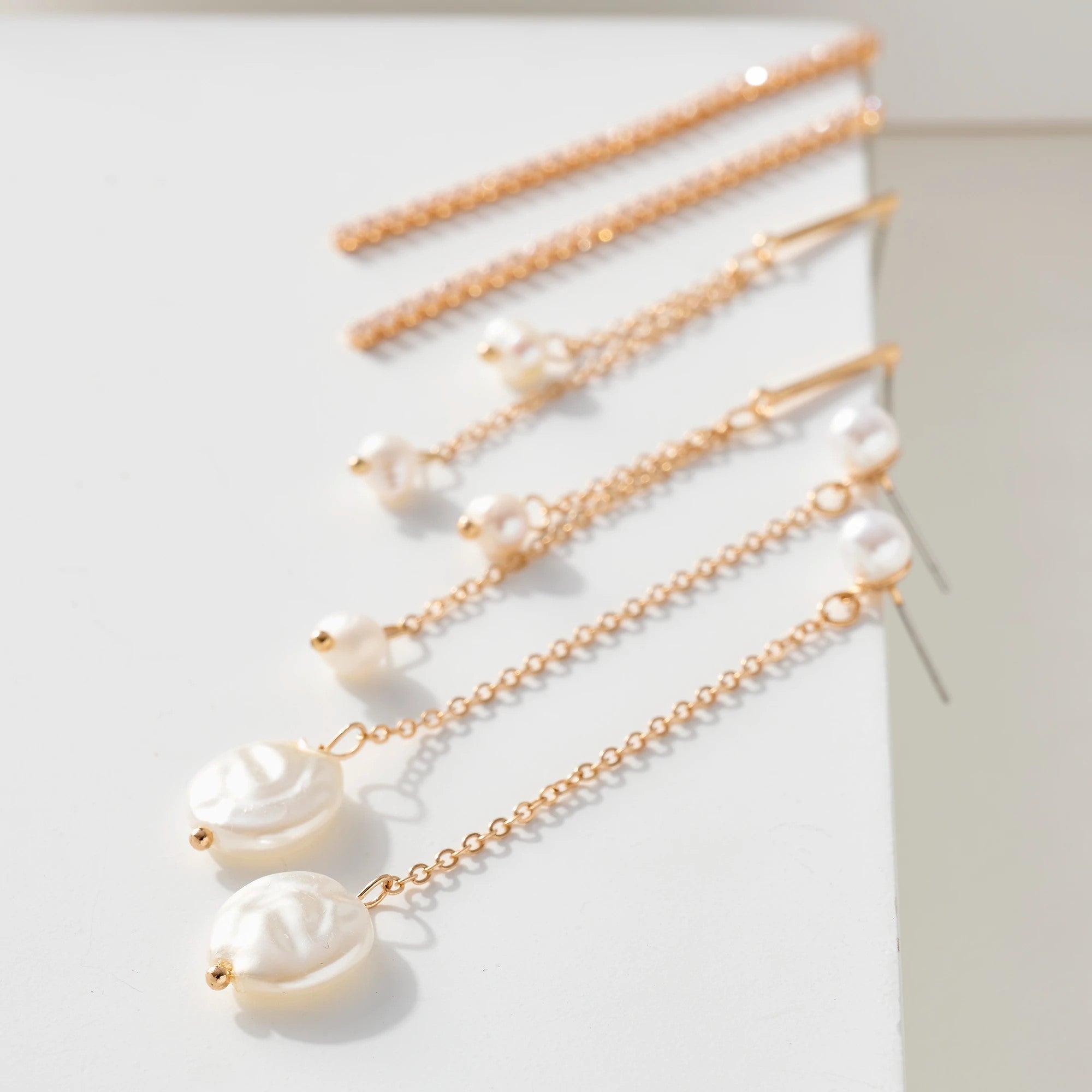 Pearl Dangling Earrings Set - Earrings - Nail Polish at Beyond Polish
