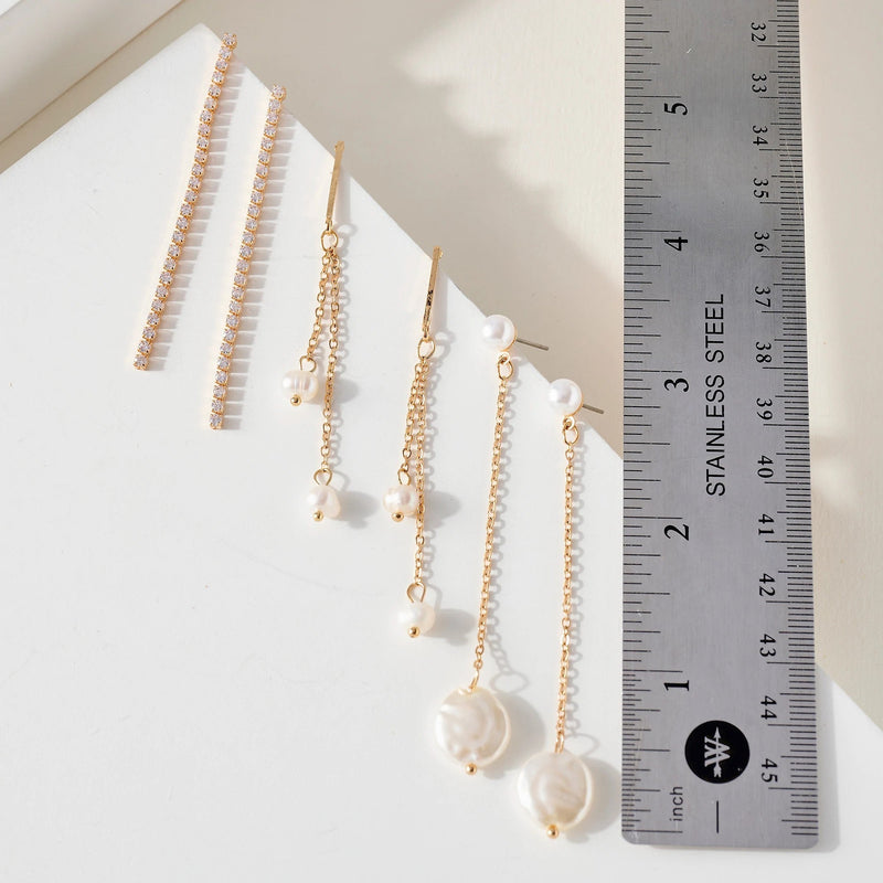Pearl Dangling Earrings Set - Earrings - Nail Polish at Beyond Polish