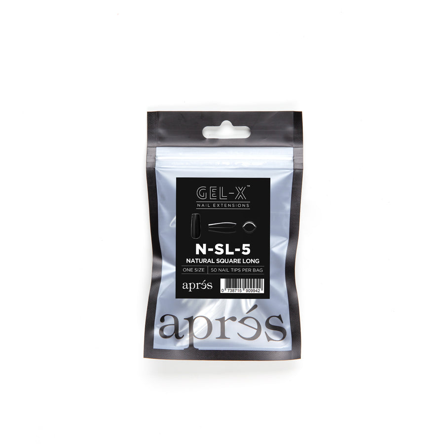 apres - Gel-X Refill Bags - Natural Square Long Size 5 (50 pcs) - Nail Extensions - Nail Polish at Beyond Polish