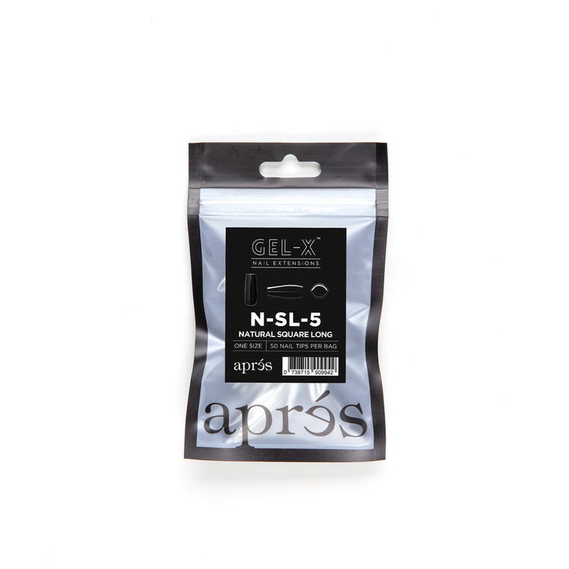 apres - Gel-X Refill Bags - Natural Square Long Size 5 (50 pcs) - Nail Extensions - Nail Polish at Beyond Polish