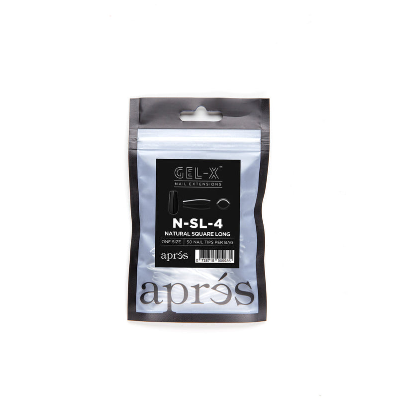 apres - Gel-X Refill Bags - Natural Square Long Size 4 (50 pcs) - Nail Extensions - Nail Polish at Beyond Polish