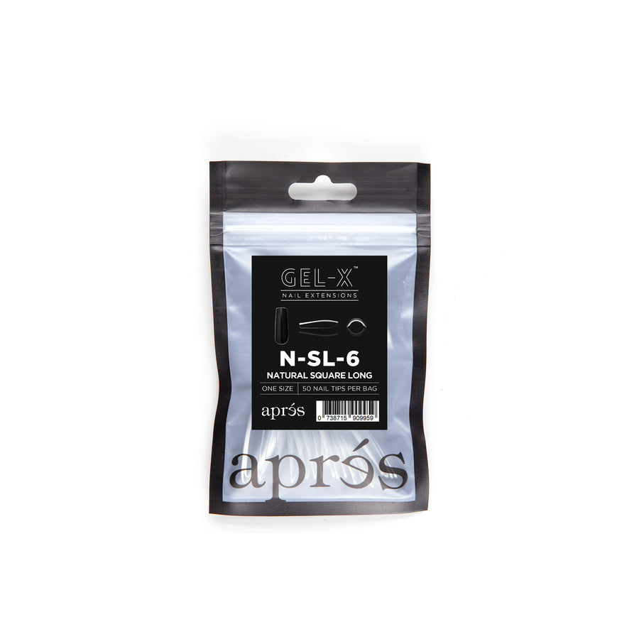apres - Gel-X Refill Bags - Natural Square Long Size 6 (50 pcs) - Nail Extensions - Nail Polish at Beyond Polish